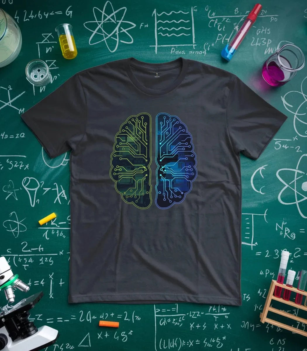 Futuristic Circuit Board Brain T-Shirt