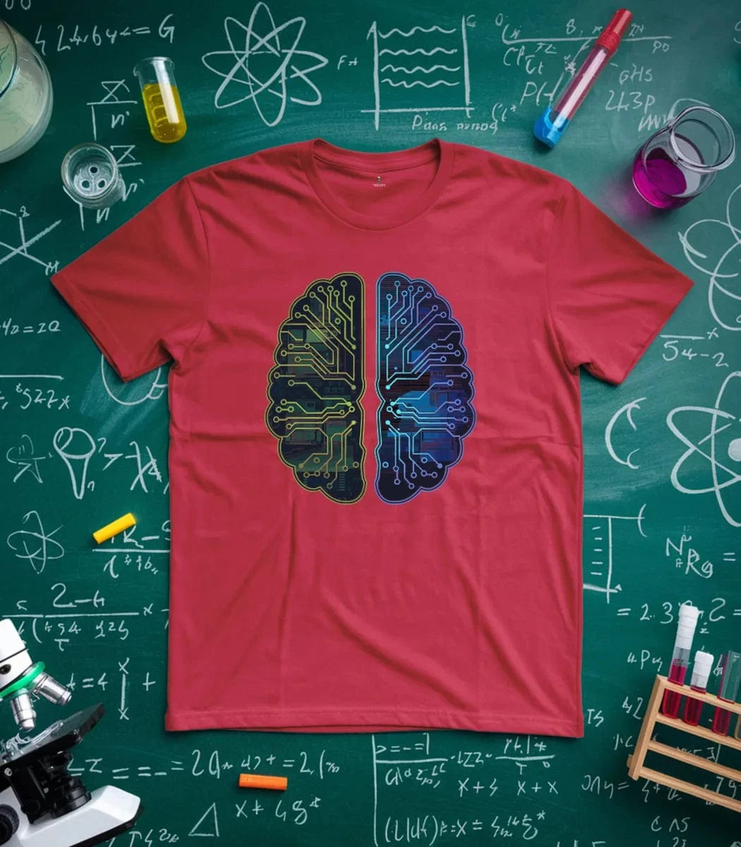 Futuristic Circuit Board Brain T-Shirt