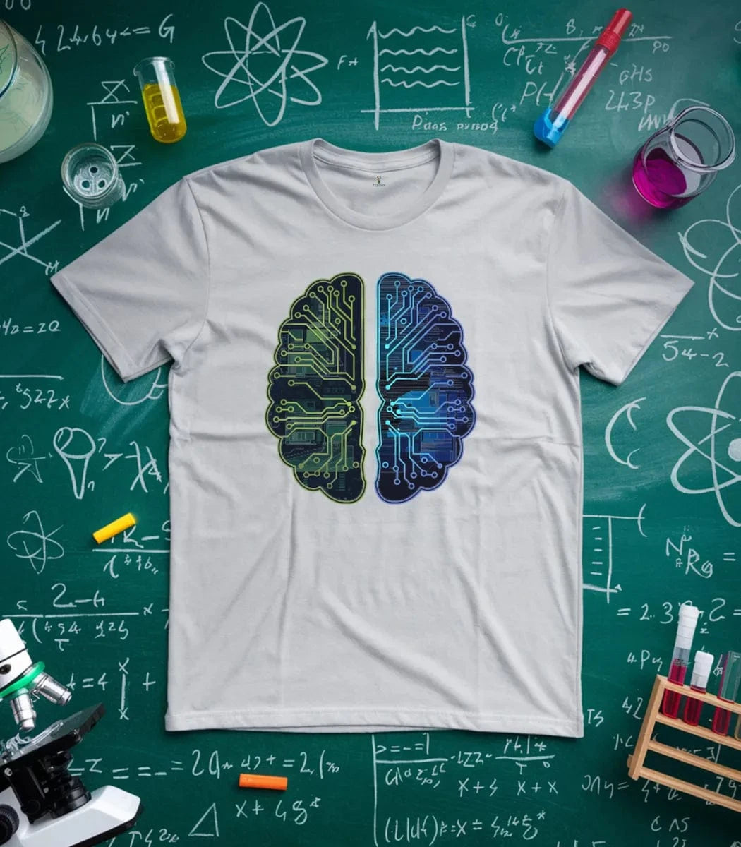 Futuristic Circuit Board Brain T-Shirt