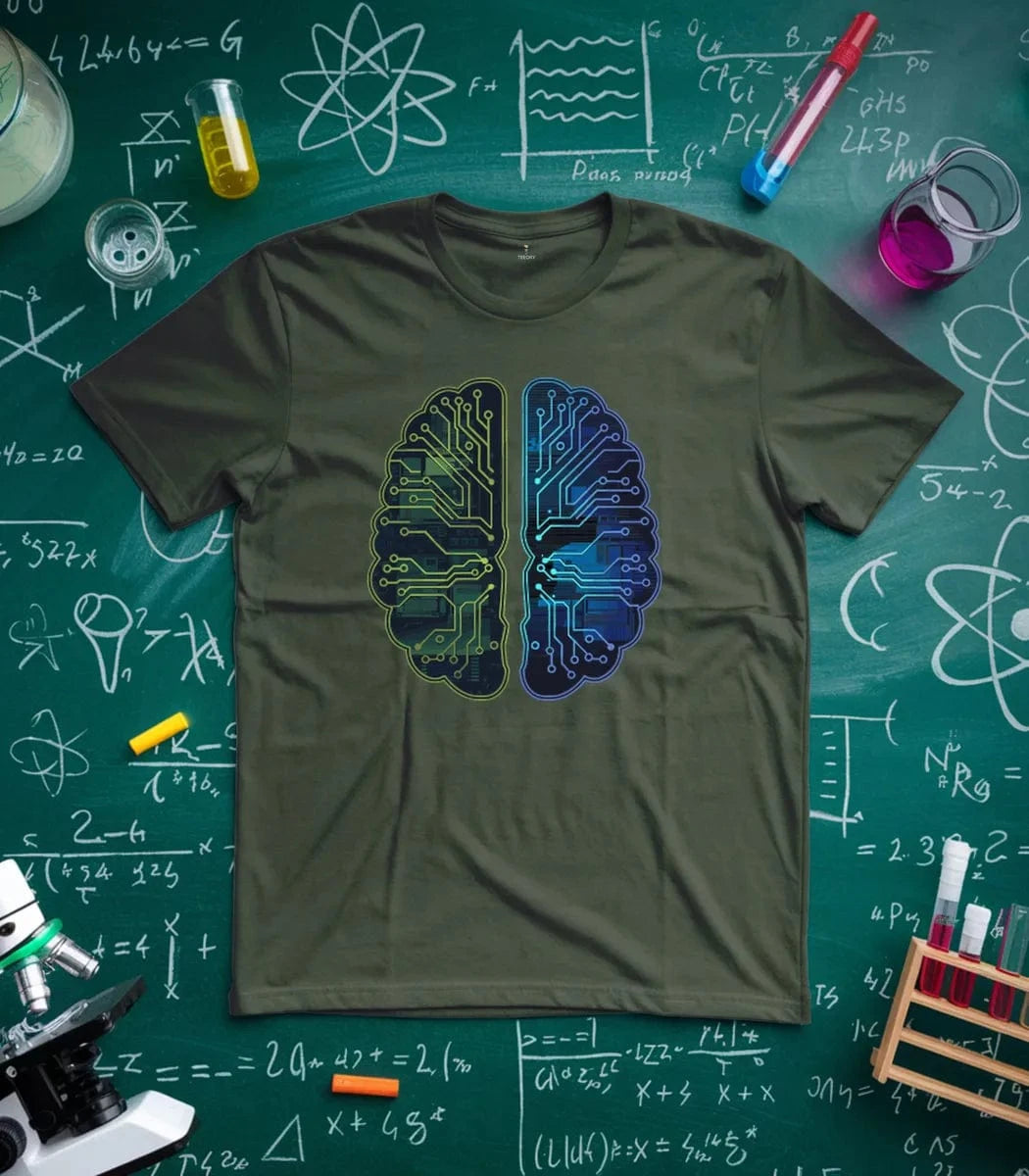 Futuristic Circuit Board Brain T-Shirt