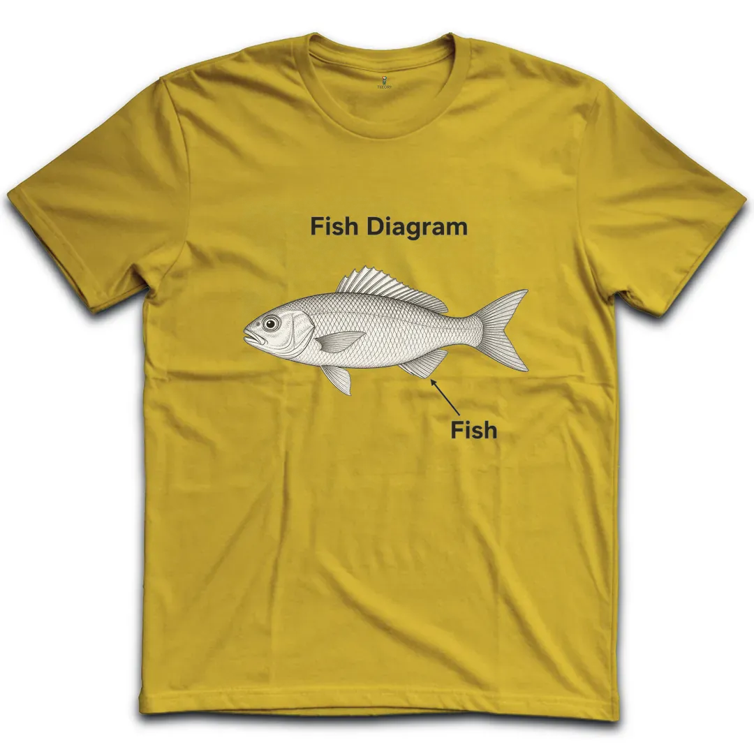 Fish Diagram Green T-Shirt