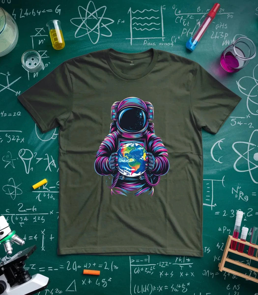 Colorful Astronaut Earth T-Shirt