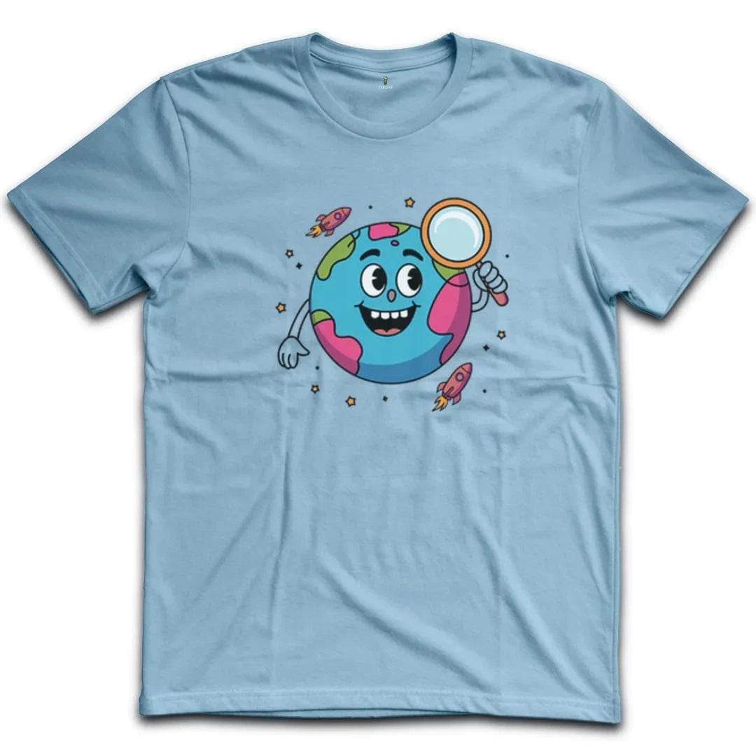 Earth with Magnifying Glass T-Shirt