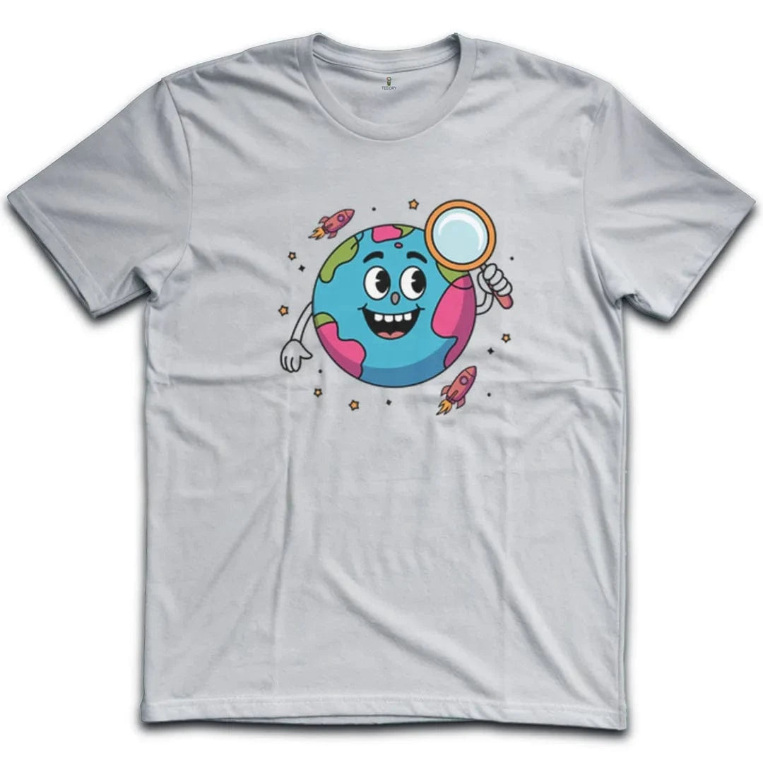 Earth with Magnifying Glass T-Shirt