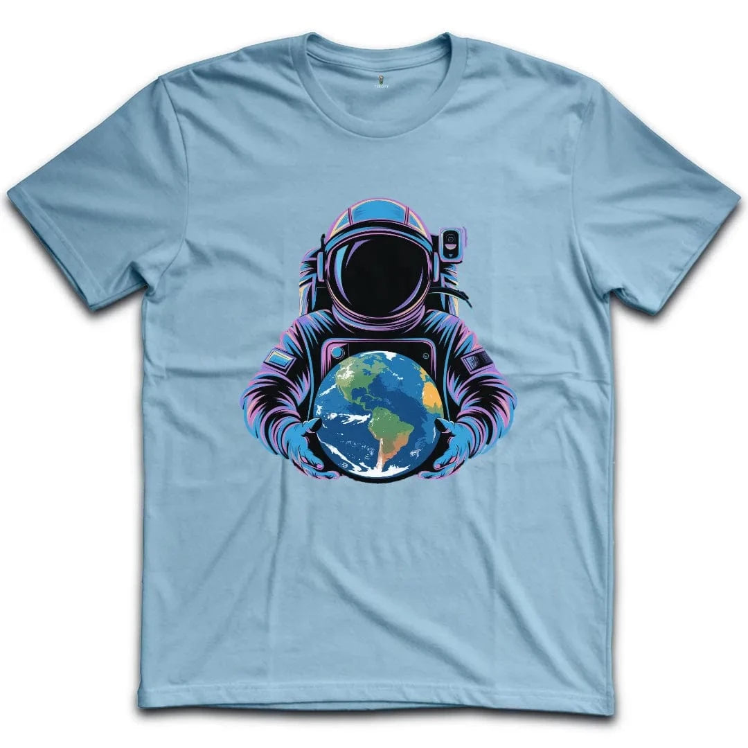 Vibrant Astronaut Holding Earth T-Shirt