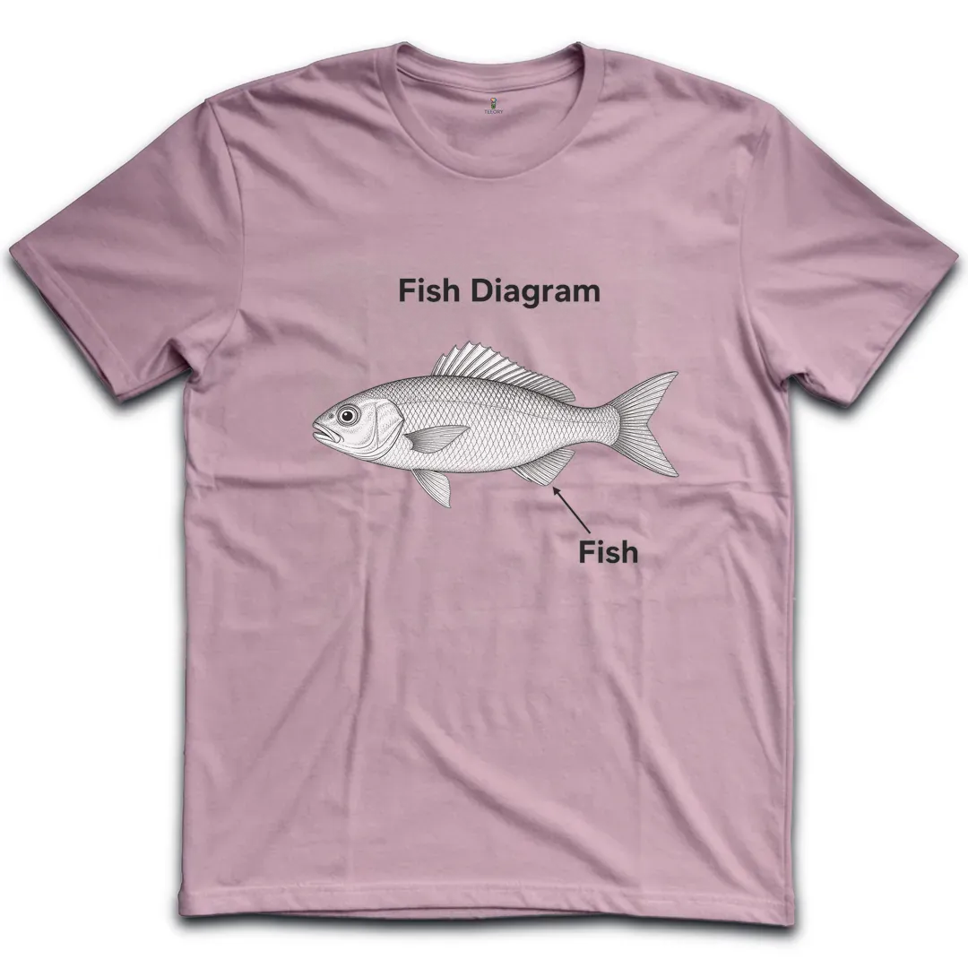 Fish Diagram Green T-Shirt