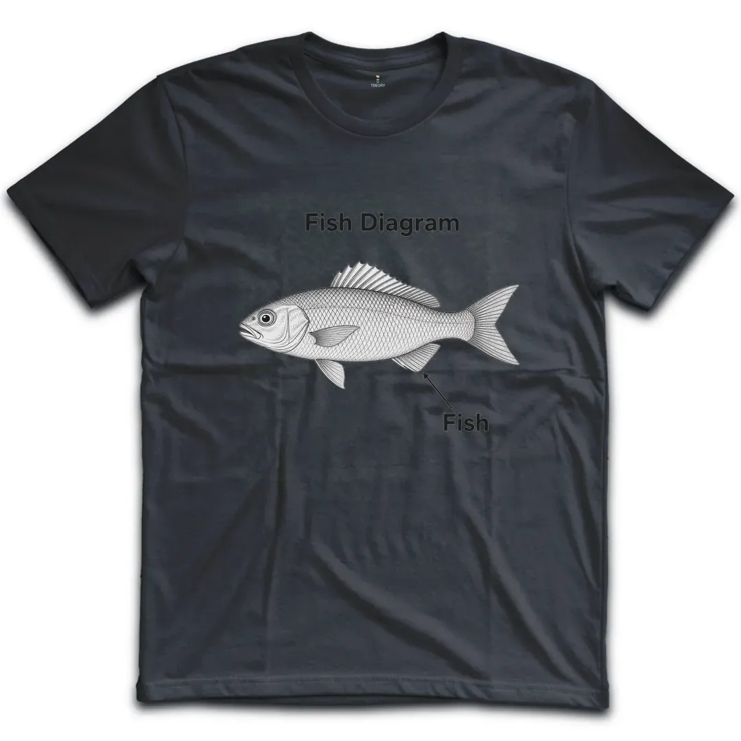 Fish Diagram Green T-Shirt