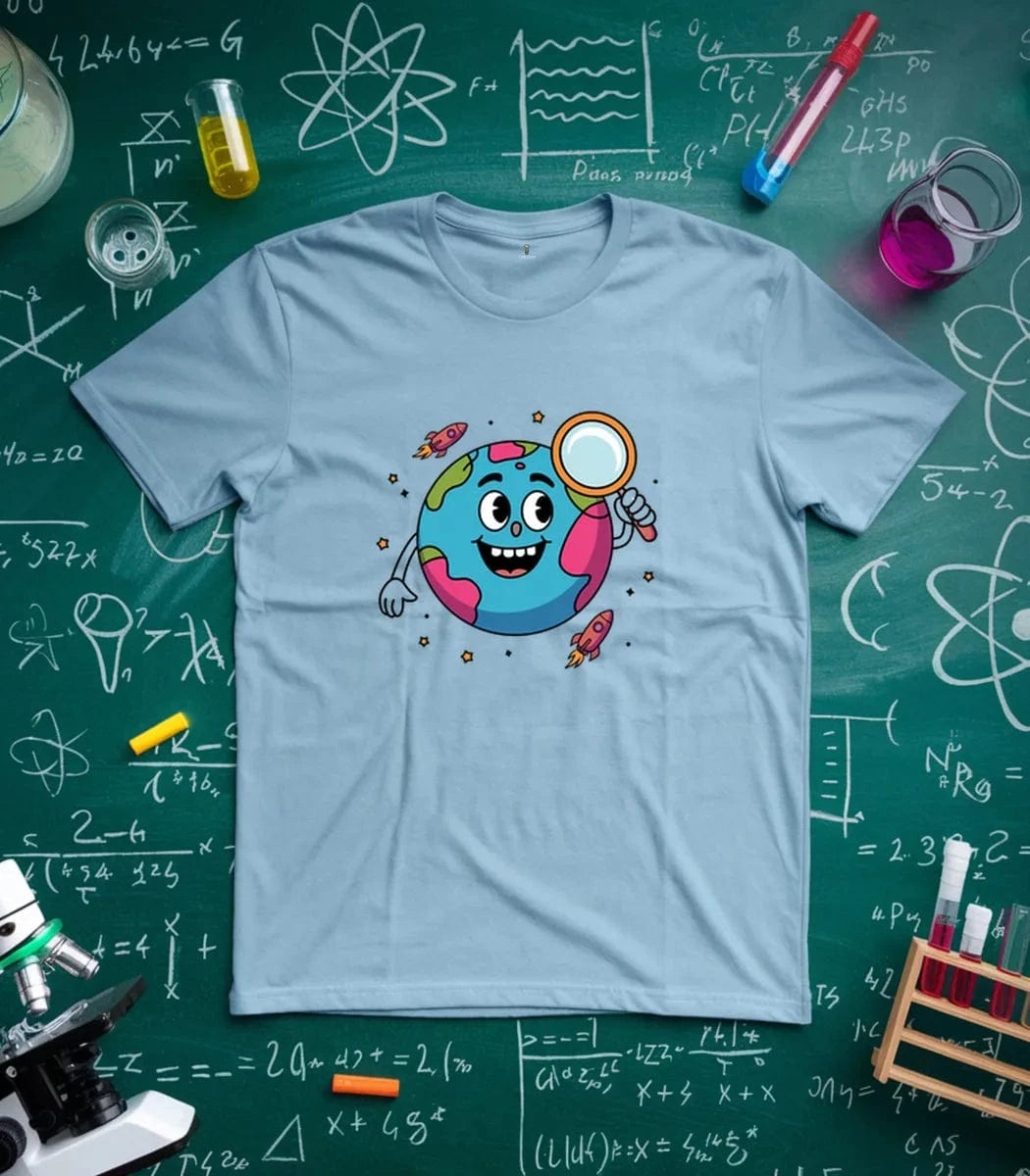 Earth with Magnifying Glass T-Shirt