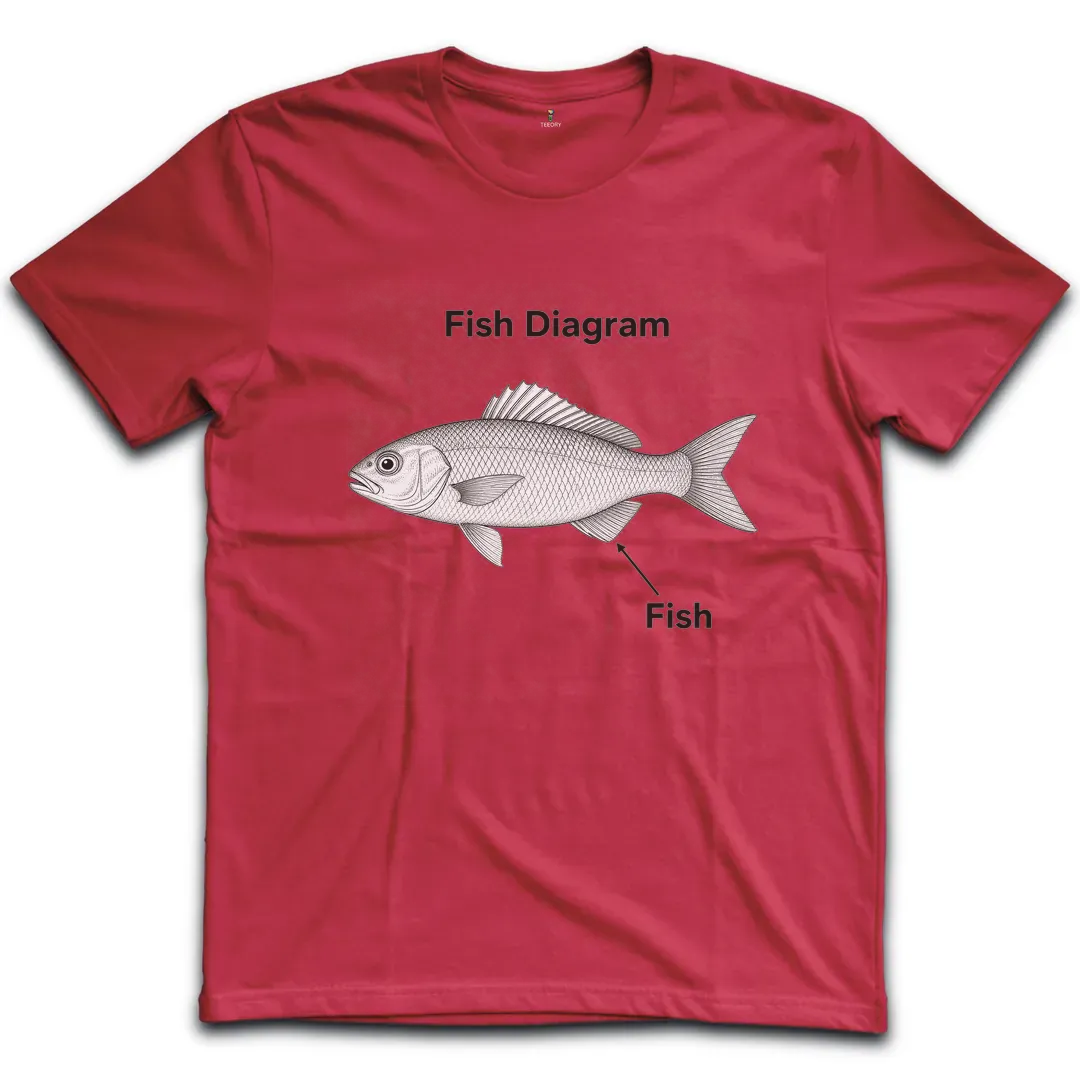 Fish Diagram Green T-Shirt