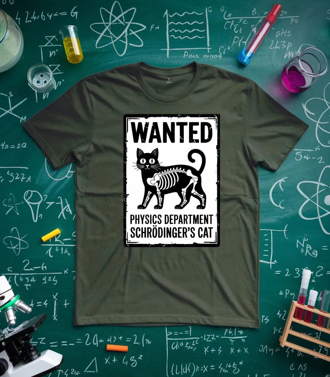 Wanted Schrodinger Cat T-Shirt