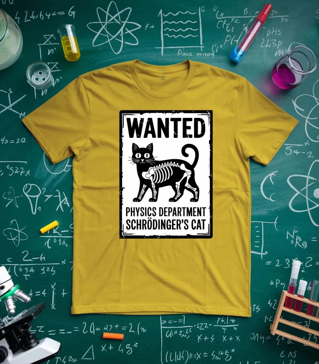 Wanted Schrodinger Cat T-Shirt