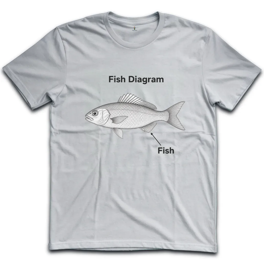 Fish Diagram Green T-Shirt