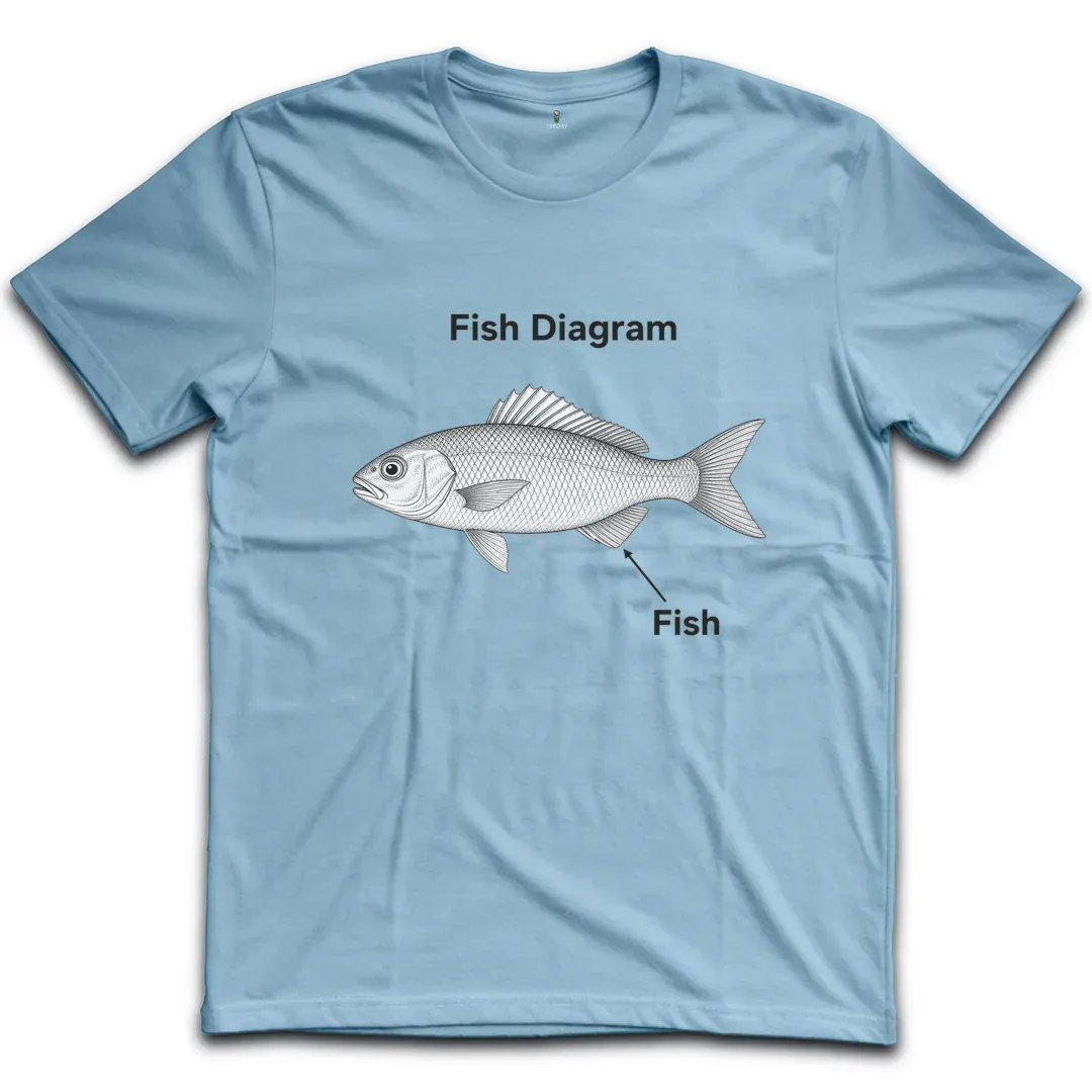 Fish Diagram Green T-Shirt