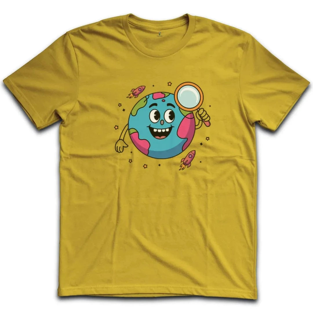 Earth with Magnifying Glass T-Shirt