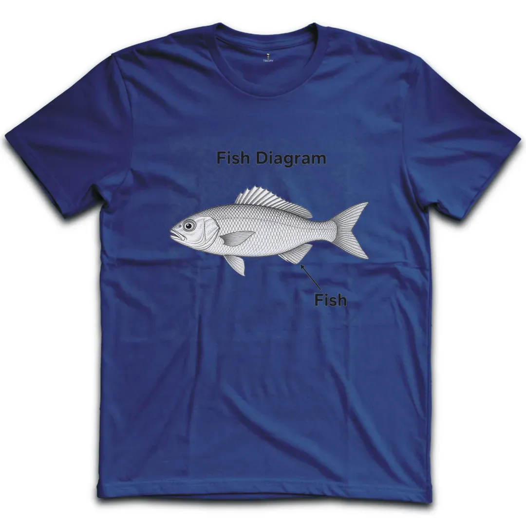 Fish Diagram Green T-Shirt