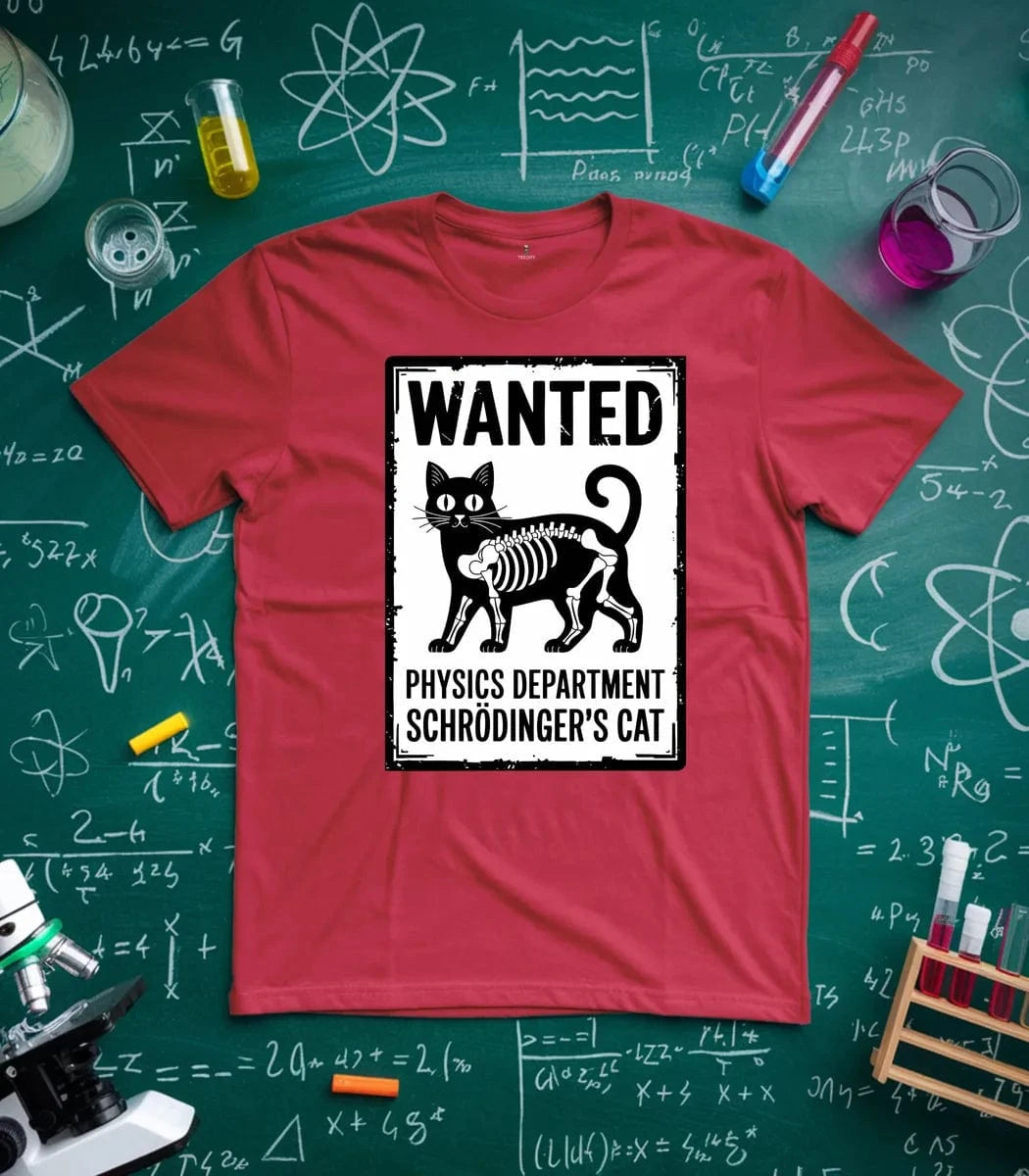 Wanted Schrodinger Cat T-Shirt