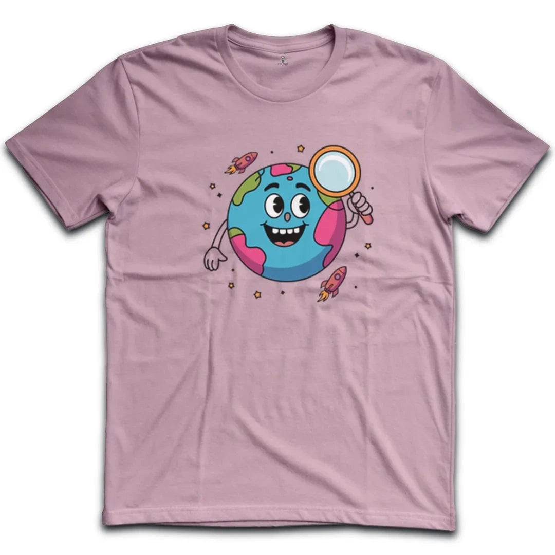 Earth with Magnifying Glass T-Shirt
